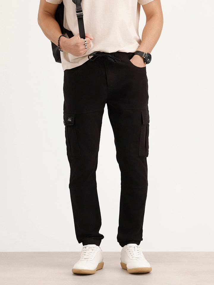 Jogger Fit Cargo Trouser | Black