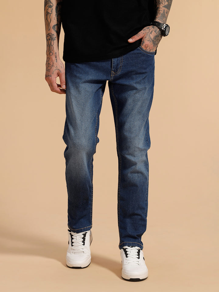 Heavy Fade Slim Fit Jeans | Blue