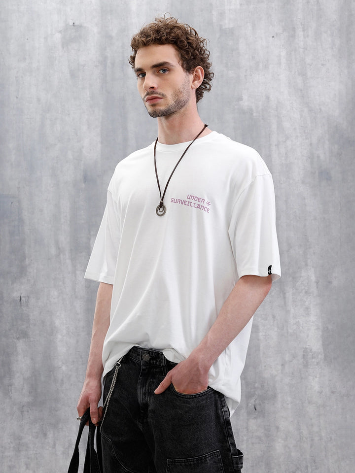 Under Surveillance Oversized Fit T-Shirt | White