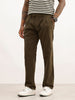 Solid Anti Fit Double Pleated Trouser | Olive