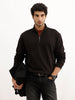 Solid Quater Zipper Sweatshirt | Black