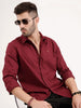 Solid Slim Fit 100% Cotton Shirt | Maroon