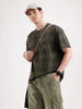 Oversized Popcorn Textured AOP T-Shirt | Olive