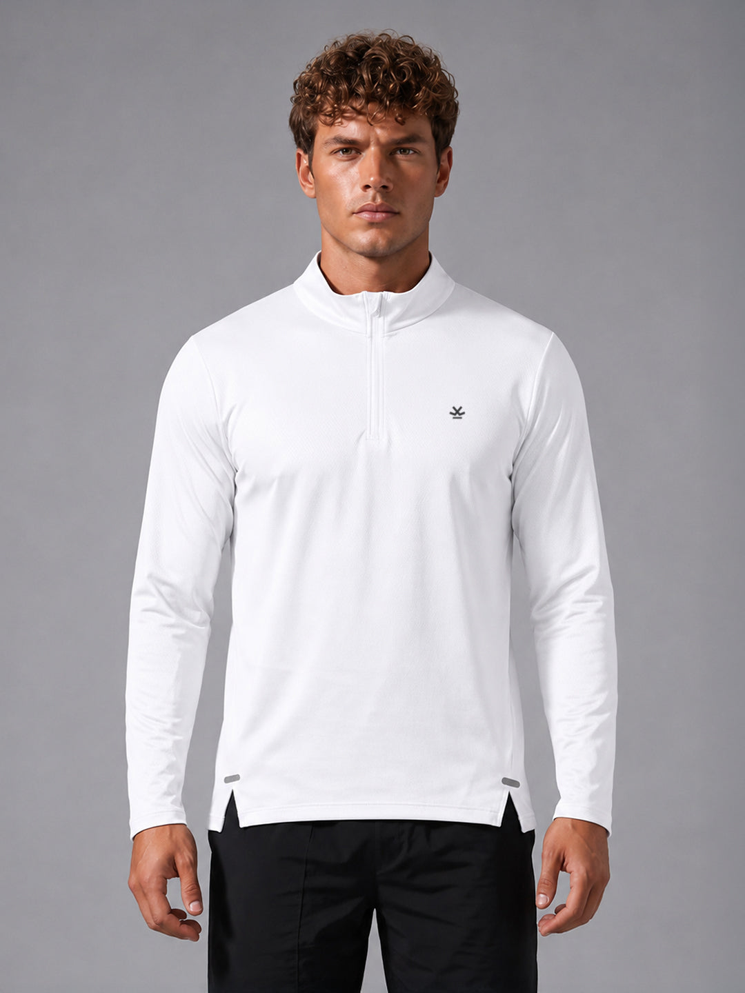 Quarter Zip Sweatshirt | Active | White | WTS01FSSL1267W