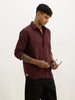 Slim Fit AOP Full Sleeve Shirt | Maroon