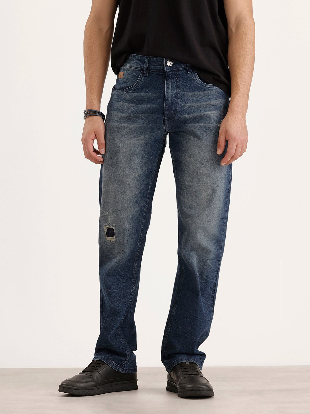 Anti Fit Distressed Denim Jeans | Blue