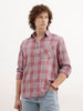 Regular Fit Checkered Shirt | Dark Pink