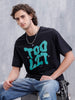 Men’s Casual Oversized Fit Graphic T-Shirt | Black