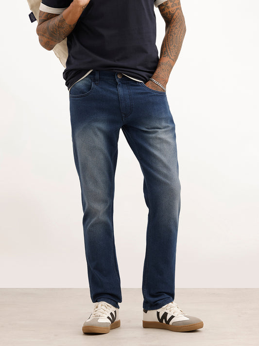 Washed Slim Fit Denim Jeans | Blue