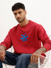 Comfort Fit Placement Printed Sweatshirt | Red