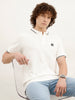 Solid Tipping Collar Polo T-Shirt | White