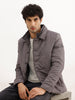Solid Regular Fit Puffer Jacket | Grey