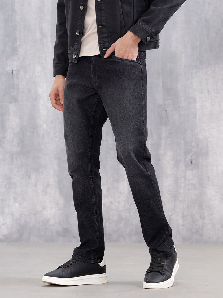 Classic Straight Leg Casual Jeans | Dark Grey