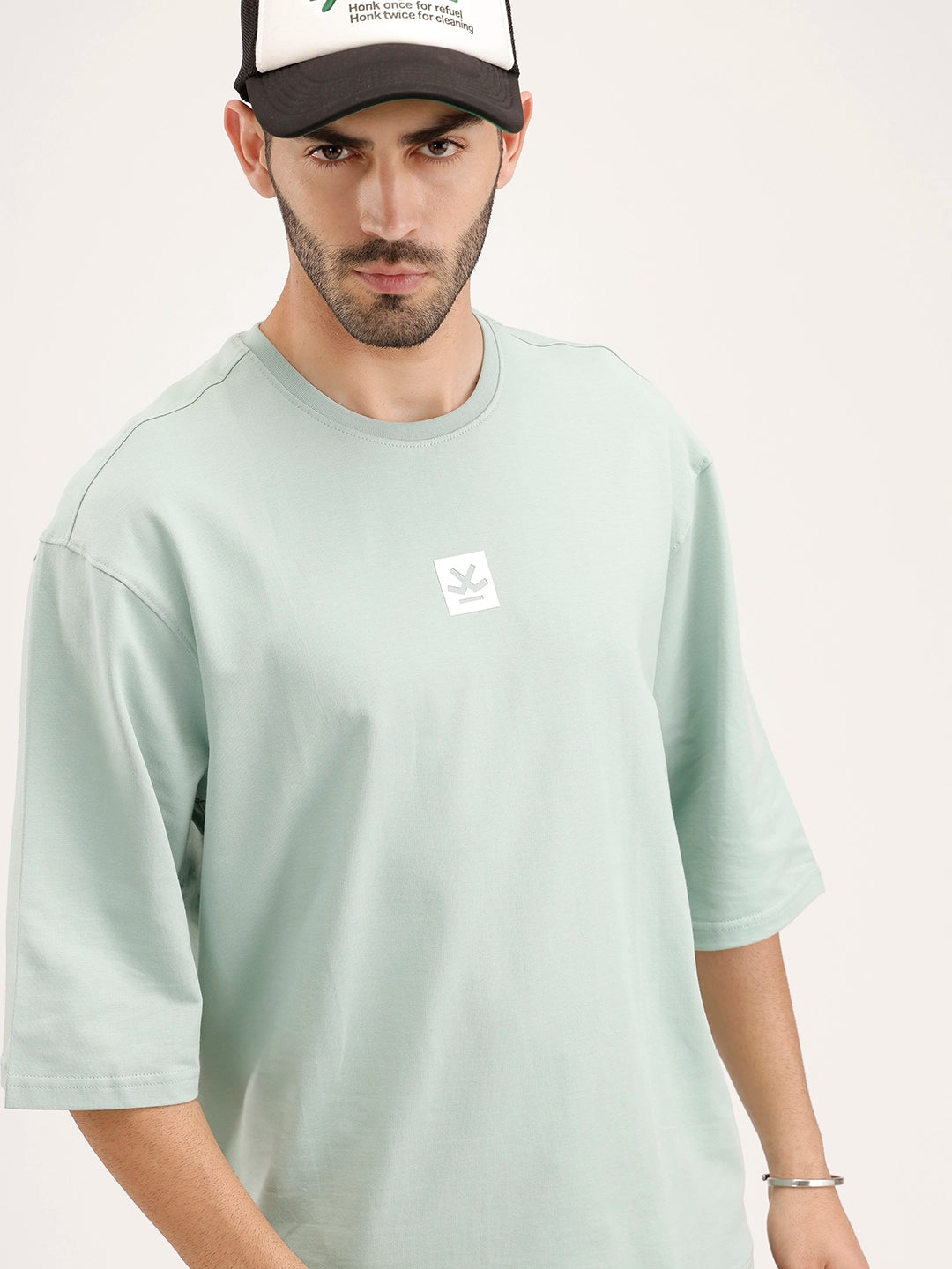 Oversized Fit 3/4 Sleeves T-Shirt | Green