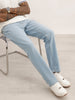 Solid Straight Fit Denim Jeans | Light Blue