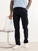 Solid Straight Fit Trouser | Navy Blue