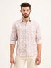 Textured Slim Fit AOP Shirt | Pink