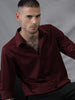 Satin Solid Maroon Shirt