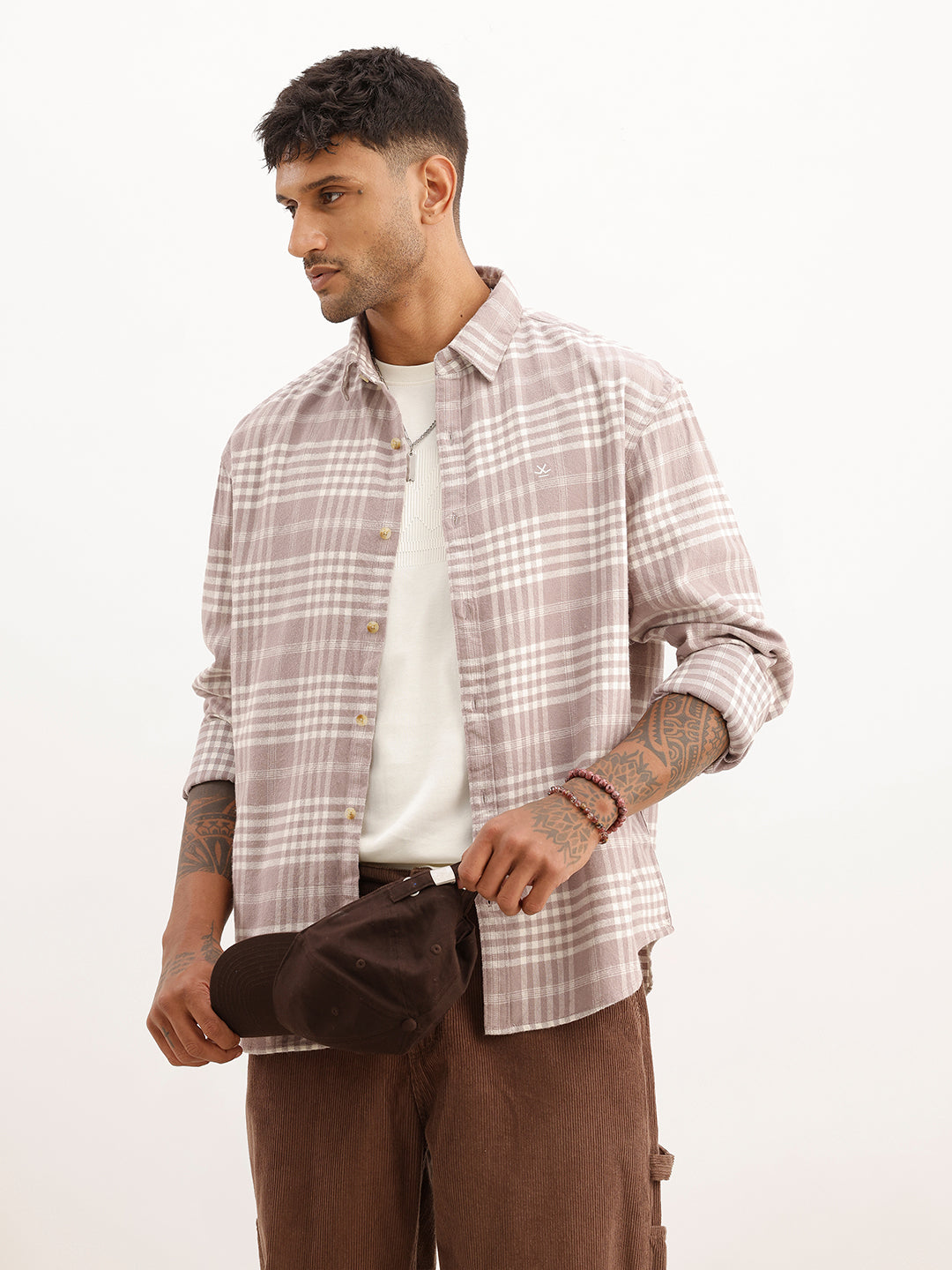 Comfort Fit Full Sleeve Checkered Shirt | Purple | WSH01FSCM7119W