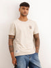 Slim Fit Placement Printed T-Shirt | Beige