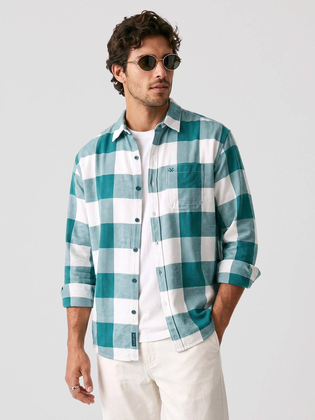 Classic Oversized Checkered Shirt | Green