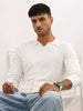 Solid Slim Fit Full Sleeve Polo T-Shirt | Off White | WPT02FSSL1630S