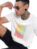 Wrogn Grooves Printed White T-Shirt