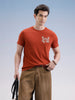 Slim Fit Classic Placement Printed T-Shirt  | Rust
