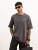 Oversized Placement Printed T-Shirt | Dark Grey | WTS02HSOS1055S