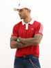 Slim Fit Contrast Collar Polo T-Shirt | Red