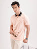 Jacquard Collar Polo T-Shirt  | Peach