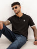 Slim Fit Contrast Sleeve Polo T-Shirt | Black