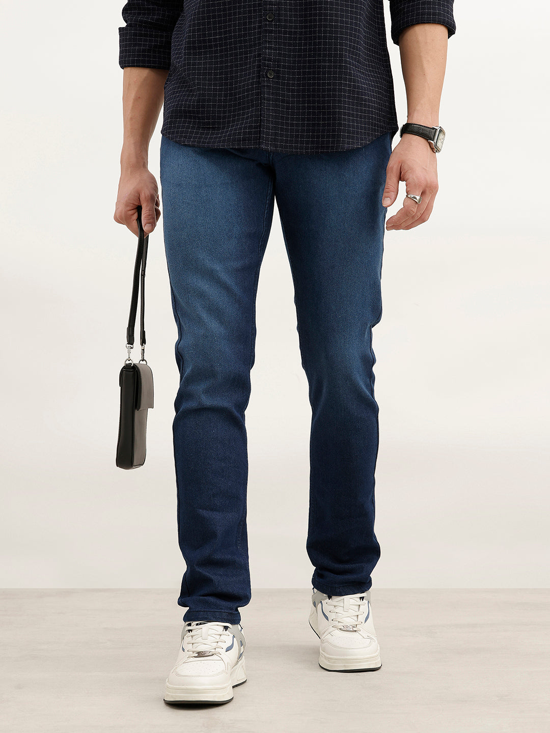 Slim Fit Faded Denim Jeans | Blue