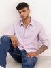 Solid Slim Fit 100% Cotton Shirt | Purple