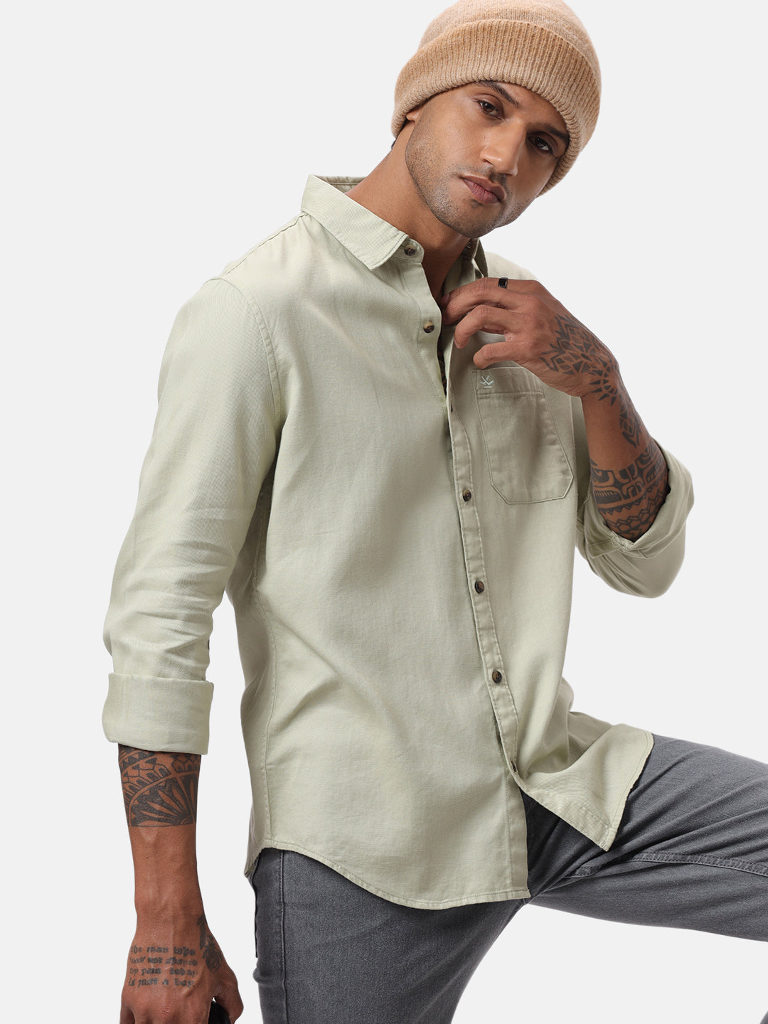 Elite Light Olive Casual Shirt