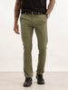 Solid Slim Fit Cotton Trouser | Olive