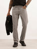 Solid Straight Fit Denim Jeans | Grey