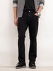 Straight Fit Solid Denim Jeans  | Black