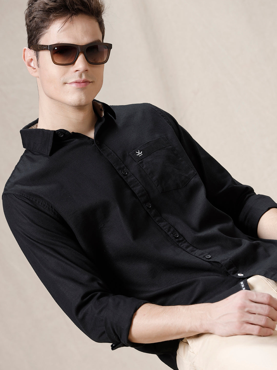 Solid Black Formal Shirt