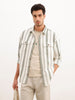 Oversized Textured Full Sleeve Shirt | Off White | WTSH0323M