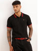 Regular Fit Tipping Collar Polo T-Shirt | Black