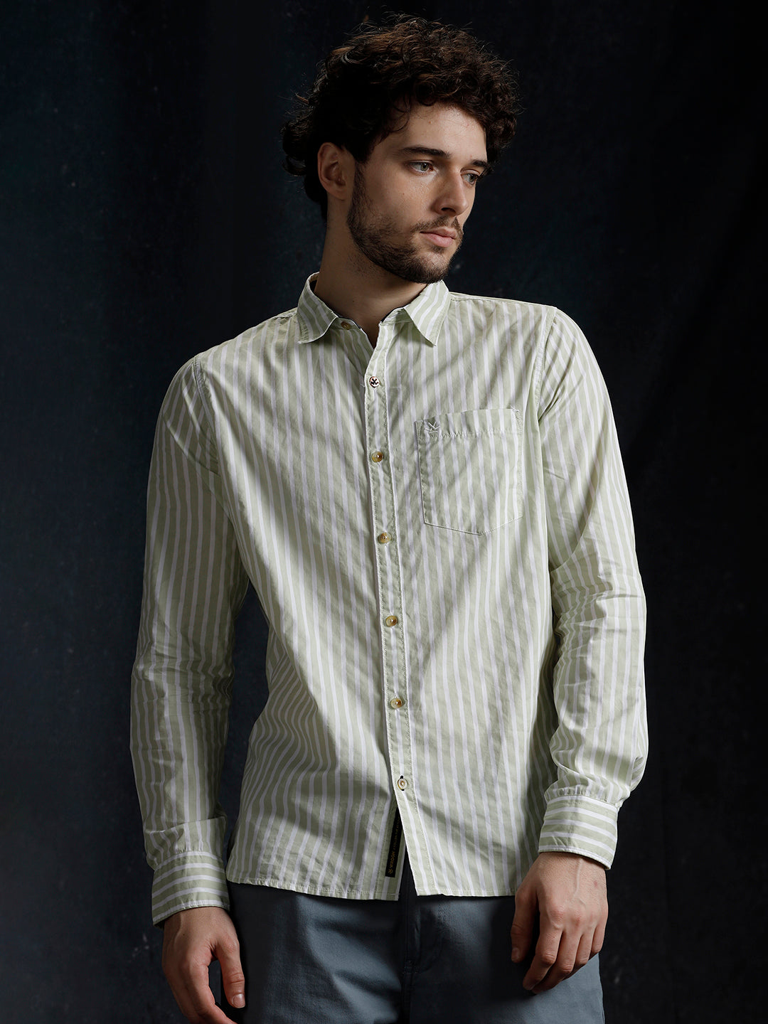 Vertical Stripes Cotton Shirt