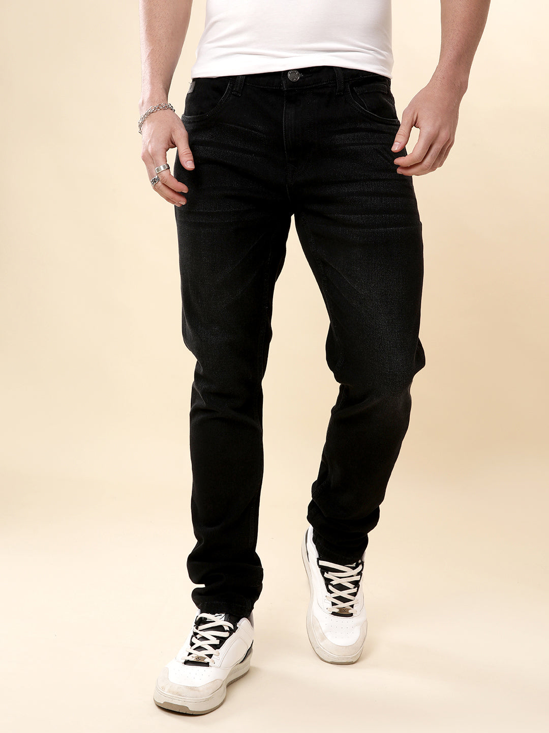 Apex Black Slim Fit Denim Jeans