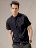 Mandarin Collar Bold Black Shirt