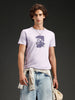 Men's casual slim fit graphic printed t-shirt | Purple