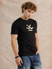 Gold Foil Print Slim Fit T-Shirt | Black