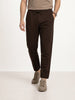 Solid Loose Fit Pleated Jogger | Brown