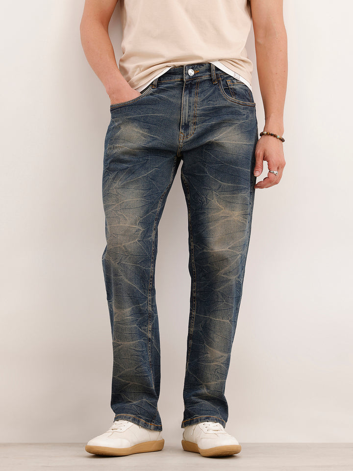 Faded Anti Fit Denim Jeans  | Blue