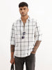 Textured Slim Fit Checkered Shirt | White