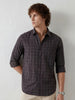 Regular Fit Checkered Shirt | Purple